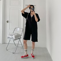 점프수트 후드집업 아노락지퍼 반팔 모레츠H오버핏 3컬러