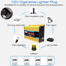 자동차 인버터 300W 전원 인버터 DC12V ~ 220V AC 자동차 듀얼 USB 포트 어댑터 플매트 카펫 러그 콘센트 L, 02 black