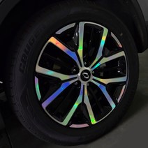 [JR SHOP] 르노삼성 더뉴 QM6 19인치 휠스티커 차량 튜닝 용품 새차 신차선물, 유광카본블랙