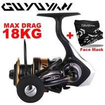 2021 새로운 최대 드래그 파워 18KG 낚시 릴 탄소 와셔 낚시 스피닝 릴 스피닝 베이트 캐스팅 릴 잉어 낚시 루어 릴, 7000 시리즈, 릴 및 마스크