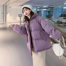 DF 여성 패딩 자켓 리얼 샷 겨울 느슨한 빵 코트 짧은 코튼 패딩 재킷 유행