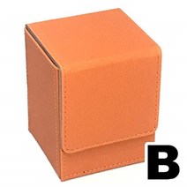Cicogna 트레이딩 카드 덱 케이스 가죽 100장 카드 수납 세로 슬롯 TYPE B, 유형 B: 주황색