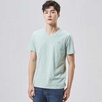 게스 남성 미니삼각로고 V넥 슬럽 반팔티 NM2K0562