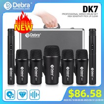 전자 드럼 패드 가정용 DebraDK7 7 피스 유선 다이나믹 마이크 키트 전체 금속 킥 베이스 톰/스네어 및 심벌즈 세트 드럼에 사용