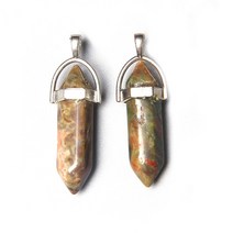 진자 천연석 펜던트 목걸이 참 스트라이프 마노 쿼츠 육각형 크리스탈 레이키 명상 주얼리 5 개/세트, [06] B