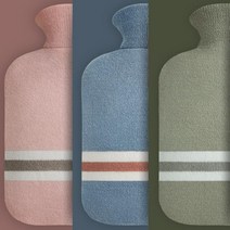 고밀도 PVC 2L 온수팩+니트커버 세트 핑크 냉열 듀얼, 곤색