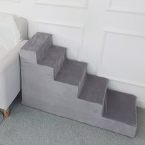 8 DECO 강아지계단 애견계단 펫스텝 5단 높이 60cm_극세사그레이, 극세사 그레이-5단