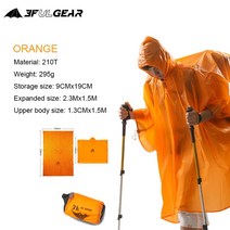 캠핑 텐트3F UL 기어 다기능 초경량 하이킹 사이클링 레인 코트 야외 천막 캠핑 미니 타프 썬 셸터 판초 15, 01 210T Orange