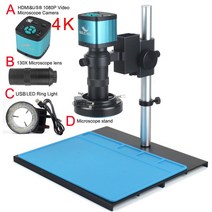 주사전자현미경 비파괴 수질 검사 오염도측정기 1080P HDMI USB 디지털 비디오 카메라 130X 줌 C 마운트 LED 조명 실험실 PCB 휴대폰 수리 도구, 3.4k HDMI USB Camera