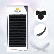 클리오네 [5+1] 엘립스 플렛 연장속눈썹 케시미어 벨벳, 1개, C-0.15-10mm