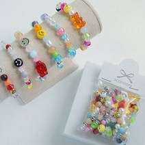 샤론델 힙합 비즈 팔찌 만들기 세트 (우레탄줄+본드 포함) 구슬 비즈공예재료 DIY키트