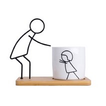미니 도자기 화분 대디 화이트토분 책상용화분