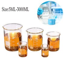 파이렉스 유리 비커 붕규산염 GG-17 눈금 화학 메스 3000ml-5ml, 06 25ml