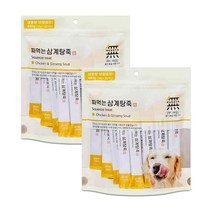 바우와우 무마진 짜먹는 대용량 강아지 보양 츄르 35p 490g 삼계탕죽/소고기야채죽/황태연어죽, 삼계탕죽490gx2개