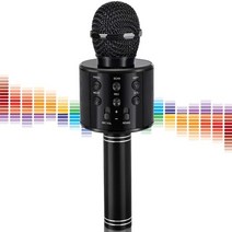 공연용 무선 마이크 노래방 핀 블루투스 유튜브 핸드 휴대용 usb 전문 콘덴서 ​​ 스탠드 라디오 mikrofon studio 녹음 스튜디오 child39s 선물, 검은색