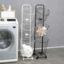 [홈앤하우스] 빨래보관함 3단 햄퍼, 색상:화이트
