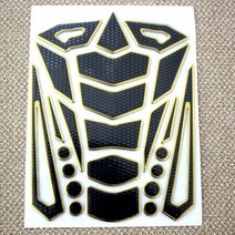 오토바이 피시본 자동차 스티커 PVC 부드러운 충돌 방지 스크래치 문짝 보넷 3D, 04 golden edge