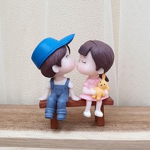 블루 꼬마커플 피규어 미니어처 장식용 테라리움 소품 MP21