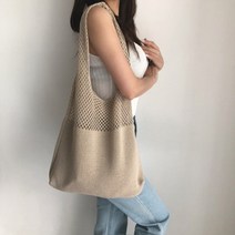 숄더백 빈티지 공효진 여름 블루칩 여성 니트 라탄 그물가방 쇼퍼백 여름 에코백