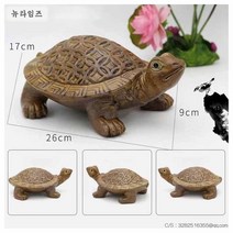 대형 26cm 거북이상 도자기 행운 안방 선물 집안 장수 풍수지리 생기도자기, 10 인치 원색 거북이