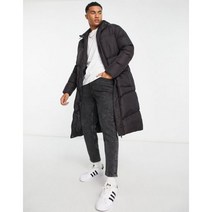 프렌치커넥션 엑스트라 롱라인 롱패딩 패디드 패딩 점퍼 파카 후드 어두운 다크 브라운