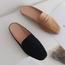 여자 스웨이드 블로퍼 로퍼 슬리퍼 신발 2컬러