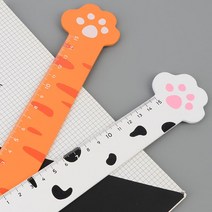 15cm 고양이 발 모양 자 센치 센티 미터 나무 직선 자, 색상, 오렌지
