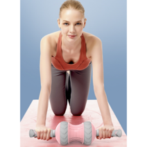 이륜 복부 휠 자동 리바운드 복부 근육 복부 컬링 장비 여자와 남자를 위한 홈 피트니스 운동, pink