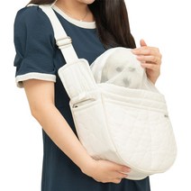 부투펫 강아지 슬링백 이동가방 고양이 포대기 기내용 이동장 산책가방, 까꿍백 아이보리, M