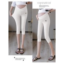 키작녀임부복 임산부원피스 수유나시 출산 여름 옷 무릎 길이 임산부 레깅스 저층 코튼 바지 패션 패치 워