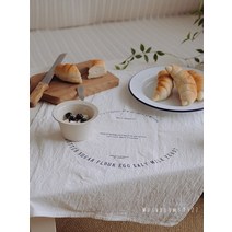 식탁보 한국어 스타일 인쇄 프랑스어 영어 인쇄 흰색 냅킨 bonappetit 사진 배경, 흰색 파란색 단어, 45x65cm