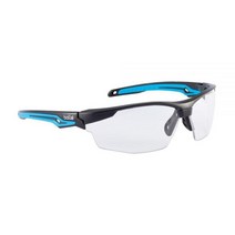 Bolle Safety 40301 트라이온 안전 안경 플래티넘 블랙블루 프레임 투명 렌즈, 검은색, 한 사이즈