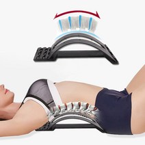 제이와이홀딩스 가정용 허리 안마기 등 마사지 스트레칭 기구, 블랙, 1개