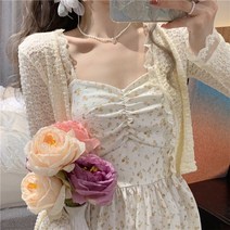 청순한 꽃무늬 모임룩 발랄한 나시원피스 미디 슬림핏 순수 스커트