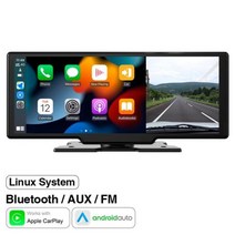 카플레이모니터 AKAMATE차량용 대시캠 블랙박스 더블 카메라 디자인 10 인치 DVR 무선 카플레이 안드로이드 오토 대시보드 운전 레코더, DVR+32G