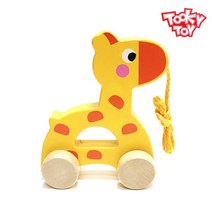 CO 원목 바퀴달린 기린 끈을달아 끌고다닐수 있는 영유아 걸음마 연습 어린이집 완구 아기 유아 걸음마 보조기 워커 학습기 유아 밀대 장난감 보행기, 원목 바퀴 기린