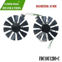 그래픽카드 팬 수리 부품 87mm t129215bu fdc10u12d9 c pld09210b12hh 카드 냉각 arez asus radeon rx 470 570 580 oc, 세트