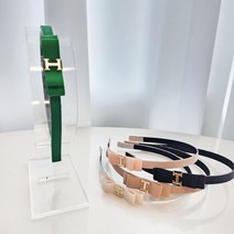 명품 클래식 리본 H 머리띠 로고 고급 헤어밴드