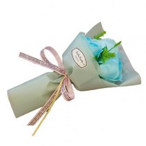 초등학생 졸업식 꽃다발 어린이집 학사모 3헤드 인공 장미 꽃다발 손 잡고 비누 꽃 어머니 날 선물 케이스, 16 LIGHT BLUE