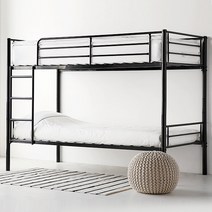 마켓비 MARINO 분리형 이층침대 트윈 싱글사이즈 S 100x200, 블랙