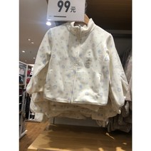 여아/소년 프린트 플리스 집업 재킷 긴팔 445948 443010 443634 Uniqlo
