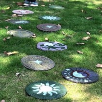 야광 정원 디딤돌 디딤석 바닥돌 마당 조경석 옥상 테라스 인테리어 아이놀이용, H