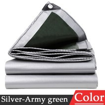 타프쉘이너텐트 타프 스크린 이너 텐트 여러 가지 빛깔의 0.32mm PE 타포린 방수 천 수영장 캔버스 트럭 자동차 캐노피 야외 정원 식물 창고 커버, [18] 5x6m, [01] Silver-Army green