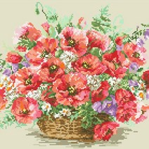 [디클레어] 양귀비의 사랑 캔버스형 보석십자수 40x50 DIY 구슬 비즈, 1개, 40X50 양귀비의 사랑