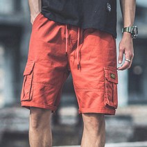 남자 카고 반바지 허리 밴딩 5부 캐주얼 데일리 팬츠