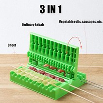 빠른 꼬치 쉬운 바베큐 케밥 제조기 고기 brochettes 기계 그릴 액세서리 도구 세트 주방 25, CHINA, 녹색