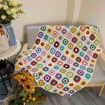 코바늘블랭킷 손뜨개 크로셰 뜨개질 담요 테이블매트, 60x120cm, white