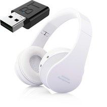 무선헤드폰 블루투스 TV 헤드셋 HiFi 블루투스 헤드폰 TV 컴퓨터 전화 용 송신기, 하얀