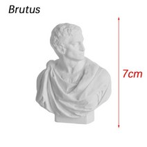 북유럽 스타일 조각 그리스 신화 석고 조각상 데이비드 머리 초상화 흉상 미니 동상 드로잉 연습 공예 1 개, Height 6 to 7cm, 3 Brutus
