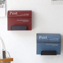 전원주택 빈티지 철제 벽걸이우편함 전원주택우편함, 블루